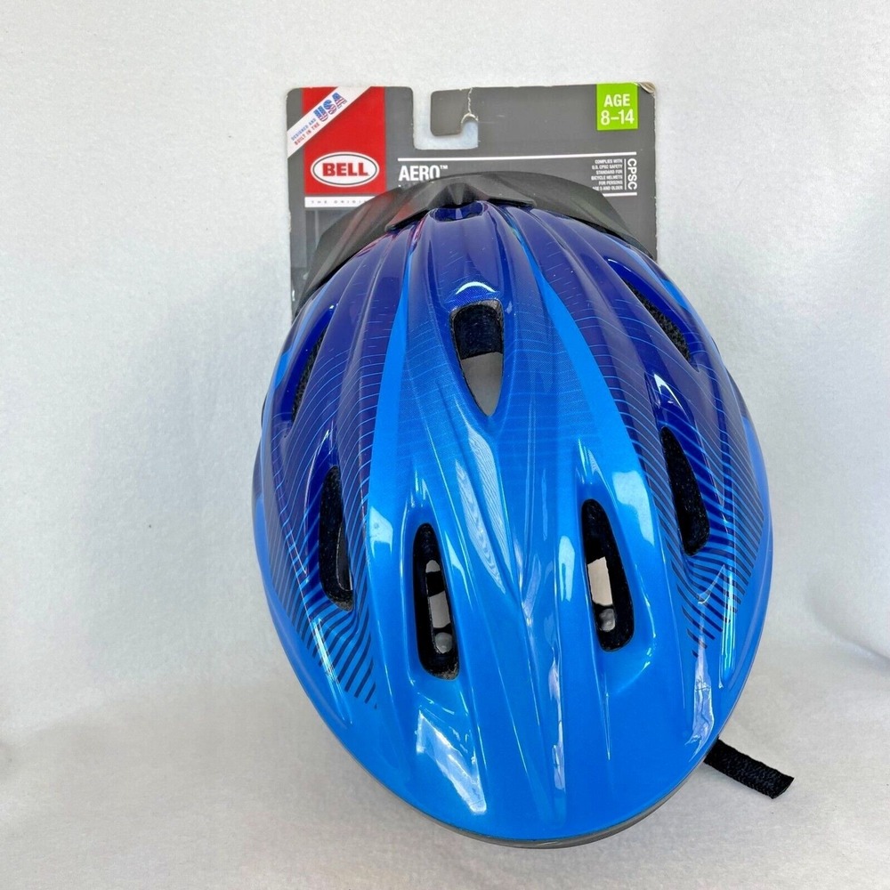 Bell Aero Youth Bicycle Helmet with Visor Teal Blue REC 8-14 Reflectors Vented